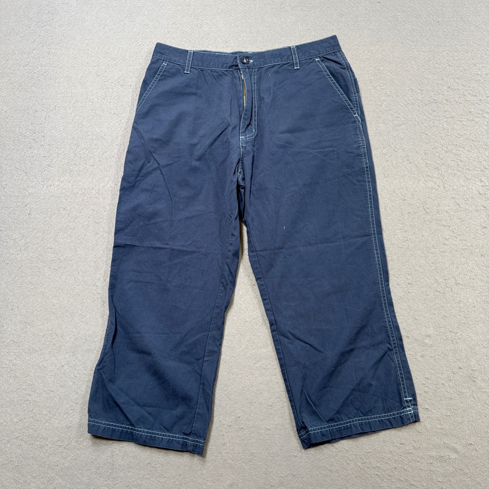B.U.M. Equipment Capri Pants Women's 12 Navy Blue Cropped Relaxed Hiking Outdoor